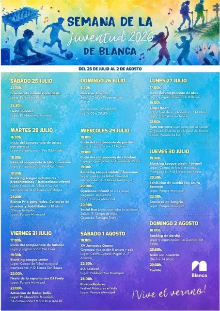Presentación de la programación de la Semana de la Juventud y el Deporte 2026 de Blanca