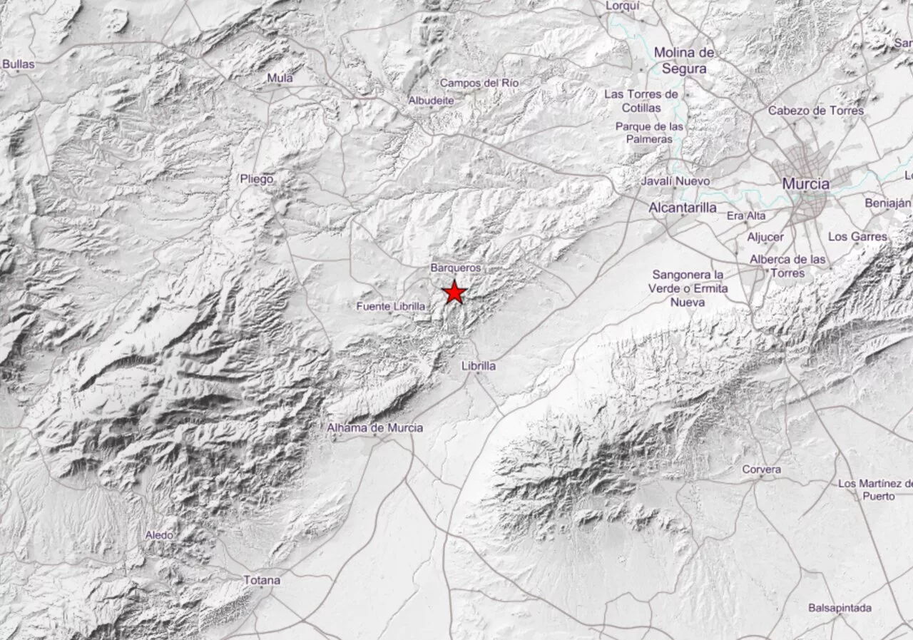 Un terremoto de magnitud 4,1 con epicentro en Pliego sacude la Región de Murcia